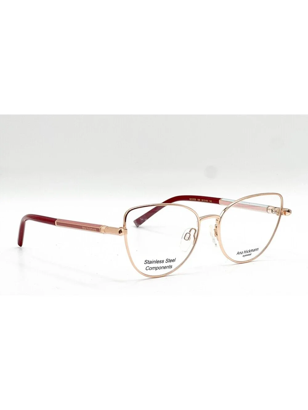 Ana Hickmann Ah1372S 05B Black Red Authentic Eyeglasses 52-16.5-142